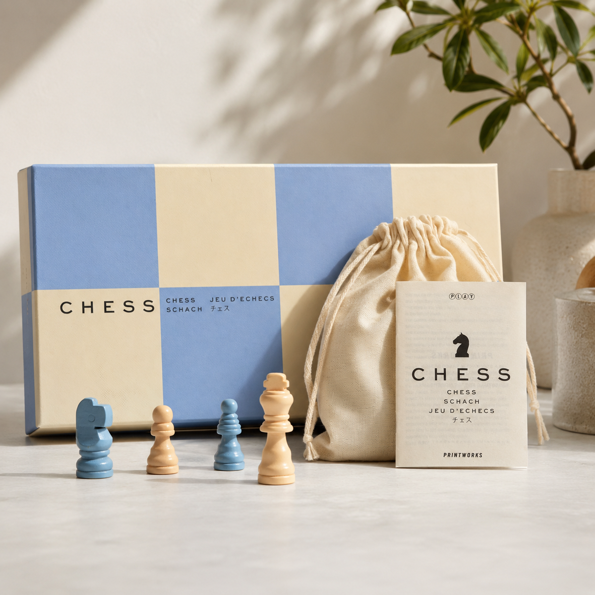 Printworks Classic Chess Set – Dusty Blue