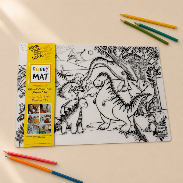 Funny Mat Reusable Silicone Colouring Mat – Dinosaur