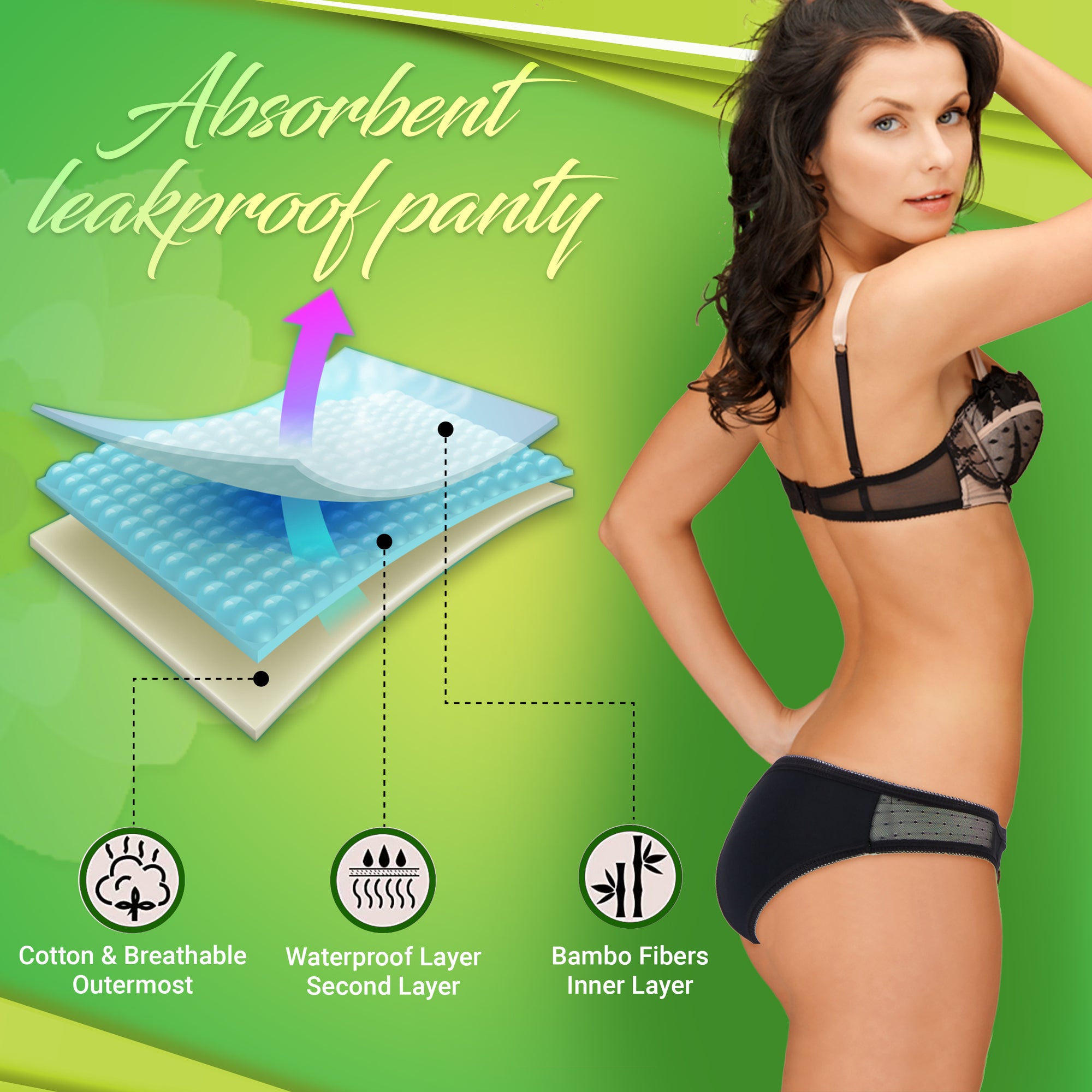 Eco friendly,Reusable-NO Pads,Tampons-Period Women Underwear-Period Panties, Anti-Odor,Absorbent-Anti-Leak Menstrual Underwear by Free Lily (Seamless  (Normal Period Days), L (42-44)) price in UAE,  UAE