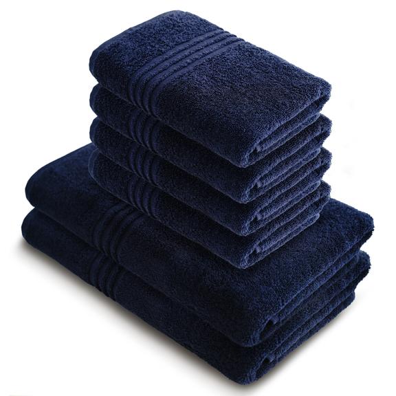 Exclusive 5 Star Hotel Turkish Cotton Navy Towel Set - (2 Bath Towels)