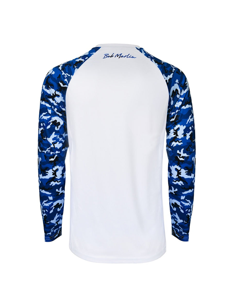 Bob Marlin Performance Shirt Adult Bob Camo Blue - Gifted Products